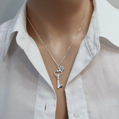 key necklace on a model mannequin