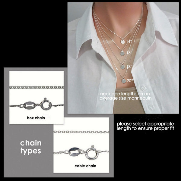 necklace chain type and sizing guide