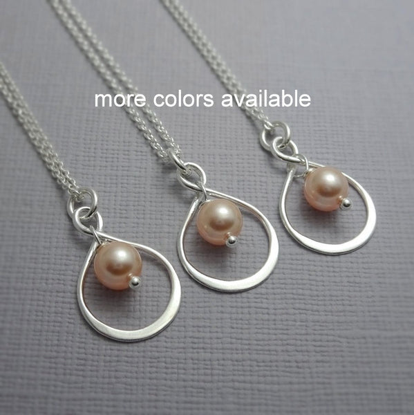 infinity and peach pearl necklace