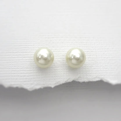 ivory pearl stud earrings