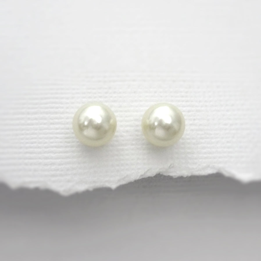 ivory pearl stud earrings