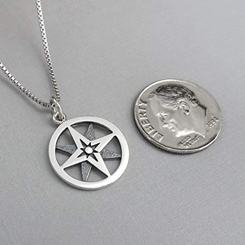 compass necklace size reference