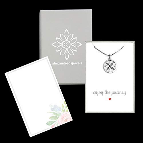 compass necklace with packaging