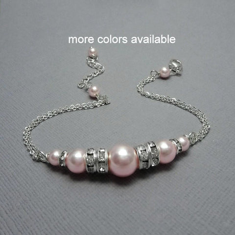 light pink pearl chain bracelet