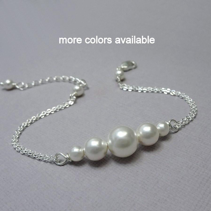 white pearl chain bracelet