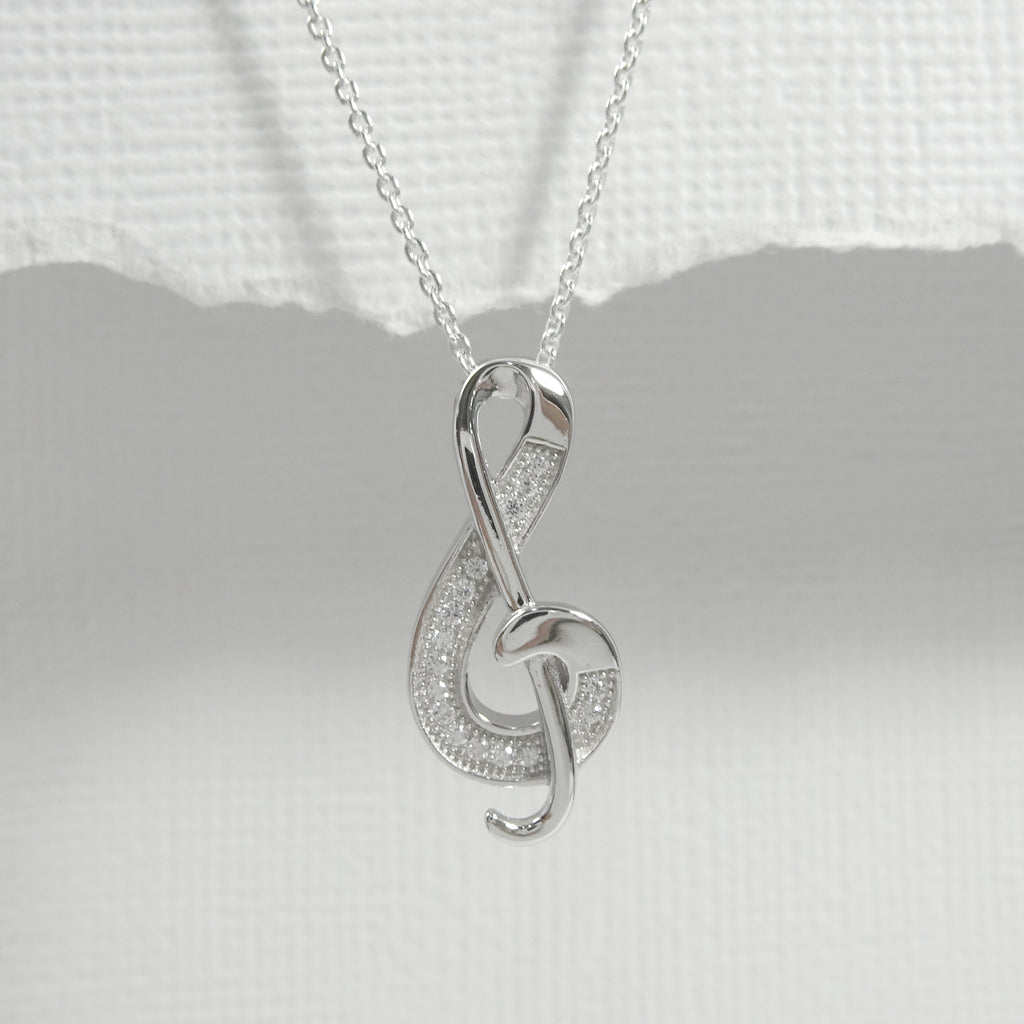 cz music note necklace